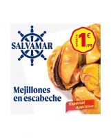 MEJILLONES EN ESCABECHE 4/8 GIGANTES RR-90 SALVAMAR 1,99EUR
